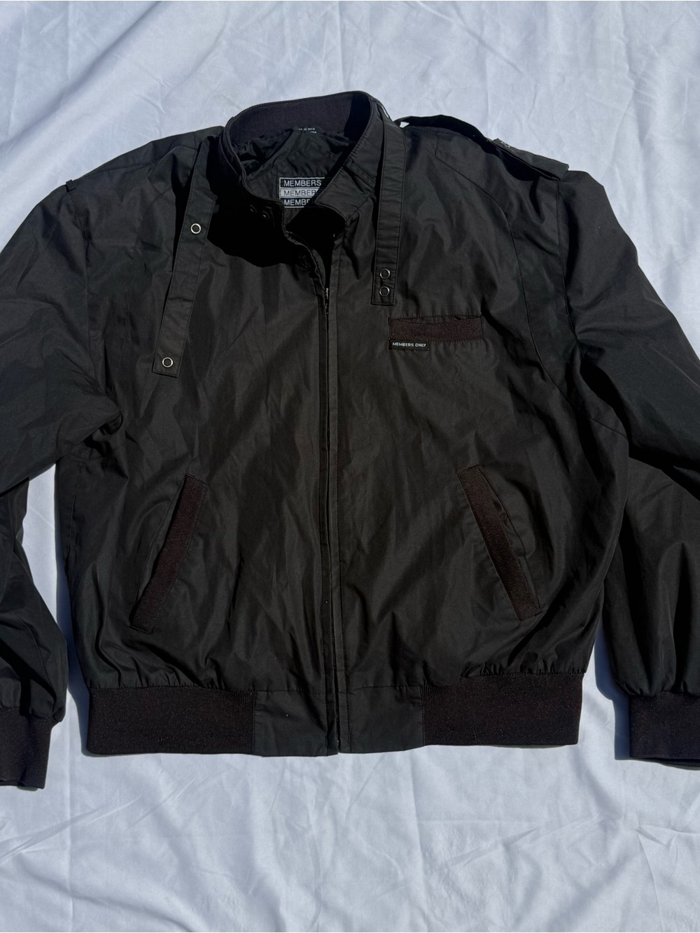 Men's Black Bomber Jacket - Members Only Vintage